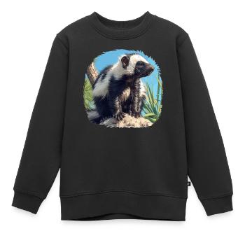 Stinktiere Stinktier - Kinder Premium Organic Sweatshirt - Schwarz - Vorne - AI Model Kid Female (0cm)