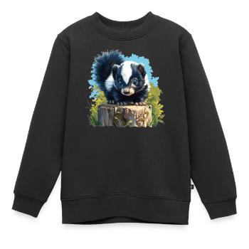 Stinktiere Stinktier - Kinder Premium Organic Sweatshirt - Schwarz - Vorne - AI Model Kid Female (0cm)