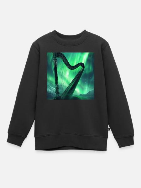 Harfe - Kinder Premium Organic Sweatshirt - Schwarz