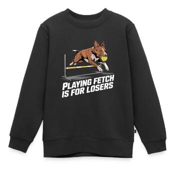 Flyball Sports canins - Sweat Premium enfant bio - noir - Devant - AI Model Kid Female (0cm)