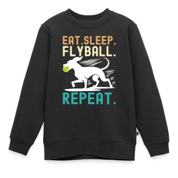 Flyball Sports canins - Sweat Premium enfant bio - noir - Devant - AI Model Kid Female (0cm)