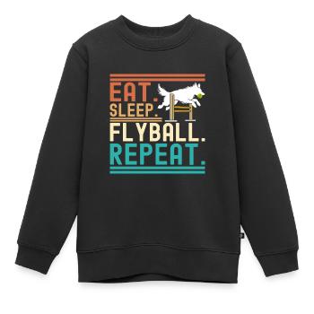 Flyball Sports canins - Sweat Premium enfant bio - noir - Devant - AI Model Kid Female (0cm)