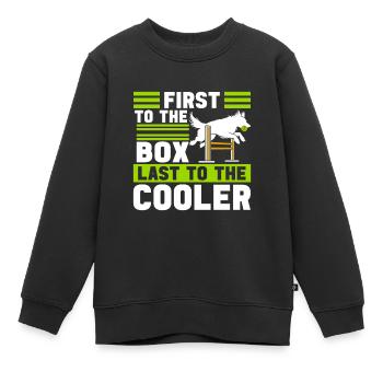Flyball Sports canins - Sweat Premium enfant bio - noir - Devant - AI Model Kid Female (0cm)