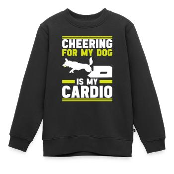 Flyball Sports canins - Sweat Premium enfant bio - noir - Devant - AI Model Kid Female (0cm)