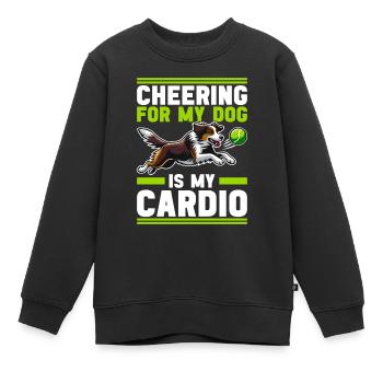 Flyball Sports canins - Sweat Premium enfant bio - noir - Devant - AI Model Kid Female (0cm)