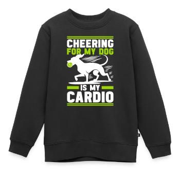 Flyball Sports canins - Sweat Premium enfant bio - noir - Devant - AI Model Kid Female (0cm)