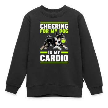 Flyball Sports canins - Sweat Premium enfant bio - noir - Devant - AI Model Kid Female (0cm)