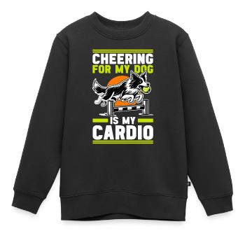 Flyball Sports canins - Sweat Premium enfant bio - noir - Devant - AI Model Kid Female (0cm)