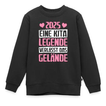 Eine Kita Legende Kita Abgänger 2025 - Kinder Premium Organic Sweatshirt - Schwarz - Vorne - AI Model Kid Female (0cm)