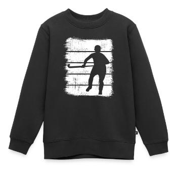 Feldhockeyspieler - Kinder Premium Organic Sweatshirt - Schwarz - Vorne - AI Model Kid Female (0cm)