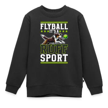 Flyball Sports canins - Sweat Premium enfant bio - noir - Devant - AI Model Kid Female (0cm)