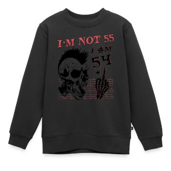 J’ai 54 ans et majeur - 55e anniversaire - Sweat Premium enfant bio - noir - Devant - AI Model Kid Female (0cm)