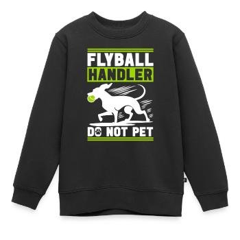 Flyball Sports canins - Sweat Premium enfant bio - noir - Devant - AI Model Kid Female (0cm)