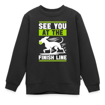 Flyball Sports canins - Sweat Premium enfant bio - noir - Devant - AI Model Kid Female (0cm)