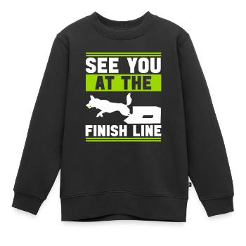 Flyball Sports canins - Sweat Premium enfant bio - noir - Devant - AI Model Kid Female (0cm)