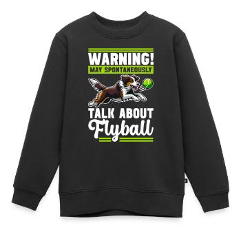 Flyball Sports canins - Sweat Premium enfant bio - noir - Devant - AI Model Kid Female (0cm)
