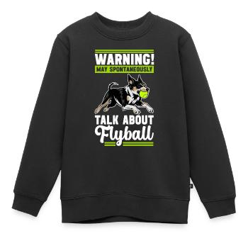 Flyball Sports canins - Sweat Premium enfant bio - noir - Devant - AI Model Kid Female (0cm)