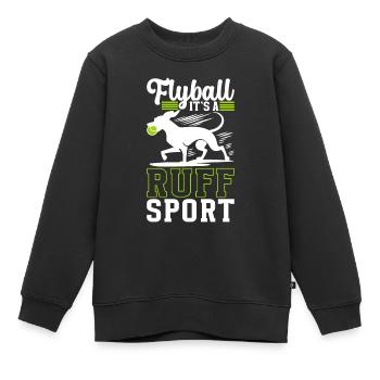 Flyball Sports canins - Sweat Premium enfant bio - noir - Devant - AI Model Kid Female (0cm)