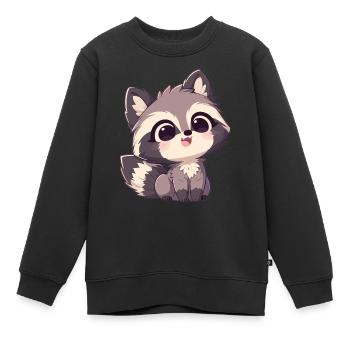 Ratons laveurs Raton laveur - Sweat Premium enfant bio - noir - Devant - AI Model Kid Female (0cm)