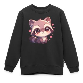 Ratons laveurs Raton laveur - Sweat Premium enfant bio - noir - Devant - AI Model Kid Female (0cm)