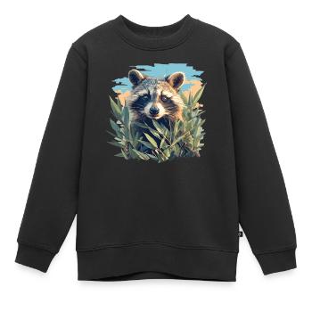 Ratons laveurs Raton laveur - Sweat Premium enfant bio - noir - Devant - AI Model Kid Female (0cm)