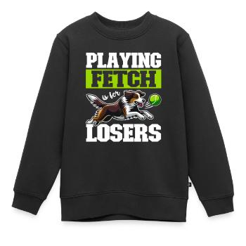 Flyball Sports canins - Sweat Premium enfant bio - noir - Devant - AI Model Kid Female (0cm)