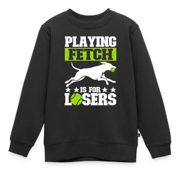 Flyball Sports canins - Sweat Premium enfant bio - noir - Devant - AI Model Kid Female (0cm)
