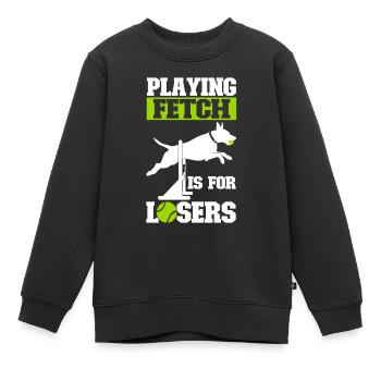 Flyball Sports canins - Sweat Premium enfant bio - noir - Devant - AI Model Kid Female (0cm)