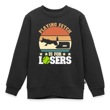 Flyball Sports canins - Sweat Premium enfant bio - noir - Devant - AI Model Kid Female (0cm)