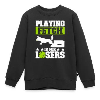 Flyball Sports canins - Sweat Premium enfant bio - noir - Devant - AI Model Kid Female (0cm)