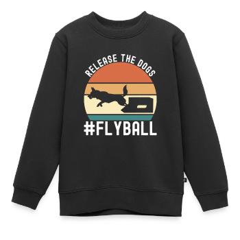Flyball Sports canins - Sweat Premium enfant bio - noir - Devant - AI Model Kid Female (0cm)
