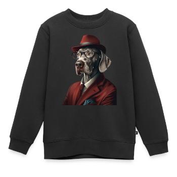 Weimaraner - Kinder Premium Organic Sweatshirt - Schwarz - Vorne - AI Model Kid Female (0cm)