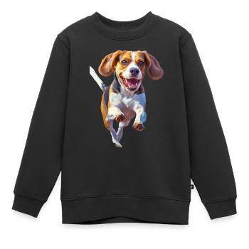 Beagle - Kinder Premium Organic Sweatshirt - Schwarz - Vorne - AI Model Kid Female (0cm)
