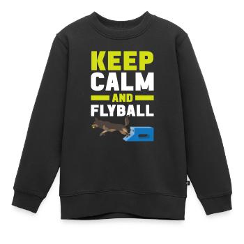 Flyball Sports canins - Sweat Premium enfant bio - noir - Devant - AI Model Kid Female (0cm)