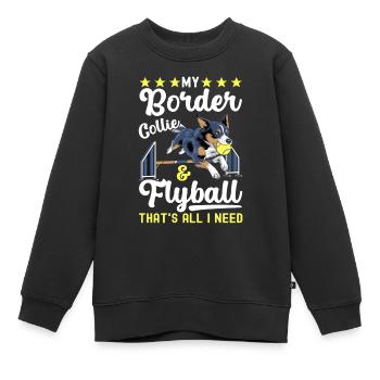 Flyball Sports canins - Sweat Premium enfant bio - noir - Devant - AI Model Kid Female (0cm)