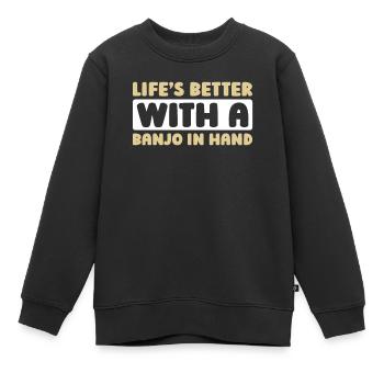 Banjo - Sweat Premium enfant bio - noir - Devant - AI Model Kid Female (0cm)