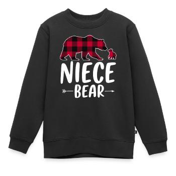 Niece Bear - Kinder Premium Organic Sweatshirt - Schwarz - Vorne - AI Model Kid Female (0cm)