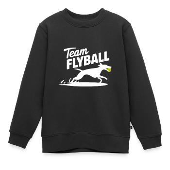 Flyball Sports canins - Sweat Premium enfant bio - noir - Devant - AI Model Kid Female (0cm)