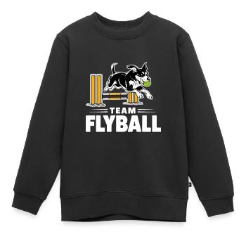 Flyball Sports canins - Sweat Premium enfant bio - noir - Devant - AI Model Kid Female (0cm)