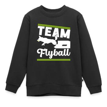 Flyball Sports canins - Sweat Premium enfant bio - noir - Devant - AI Model Kid Female (0cm)