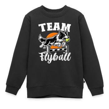 Flyball Sports canins - Sweat Premium enfant bio - noir - Devant - AI Model Kid Female (0cm)