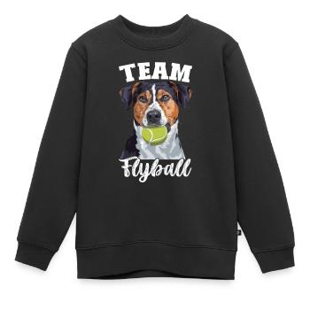 Flyball Sports canins - Sweat Premium enfant bio - noir - Devant - AI Model Kid Female (0cm)