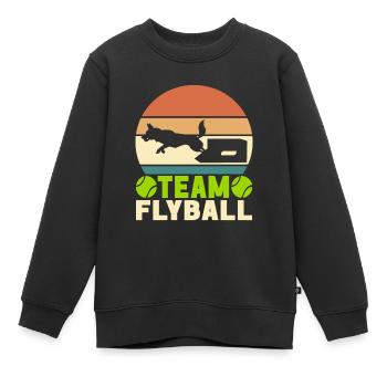 Flyball Sports canins - Sweat Premium enfant bio - noir - Devant - AI Model Kid Female (0cm)