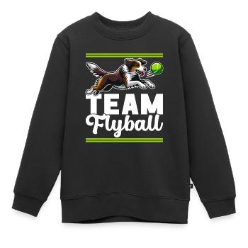 Flyball Sports canins - Sweat Premium enfant bio - noir - Devant - AI Model Kid Female (0cm)