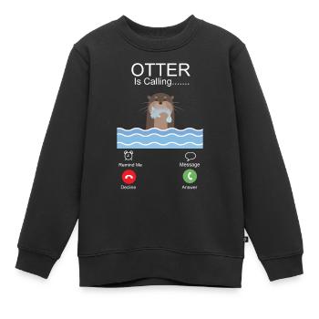 Otter Phone Display Otter Is - Kinder Premium Organic Sweatshirt - Schwarz - Vorne - AI Model Kid Female (0cm)
