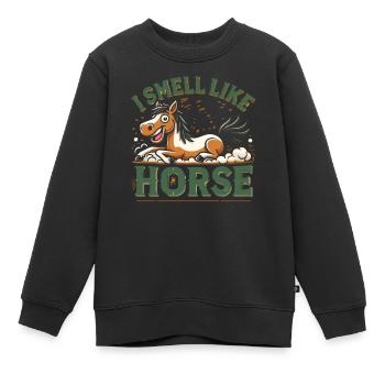 Ich rieche wie ein Pferd - Kinder Premium Organic Sweatshirt - Schwarz - Vorne - AI Model Kid Female (0cm)