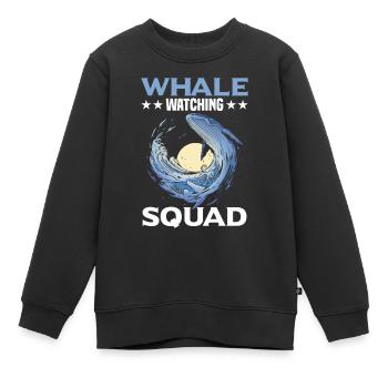 Wal Beobachtung Squad Abenteuer - Kinder Premium Organic Sweatshirt - Schwarz - Vorne - AI Model Kid Female (0cm)