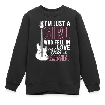 Mädchen in Liebe mit Bassist Bassist Mädchen - Kinder Premium Organic Sweatshirt - Schwarz - Vorne - AI Model Kid Female (0cm)