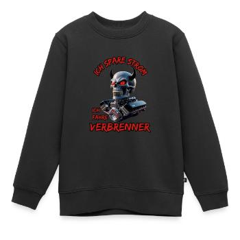 J’économise de l’électricité Je conduis des moteurs à combustion - Sweat Premium enfant bio - noir - Devant - AI Model Kid Female (0cm)