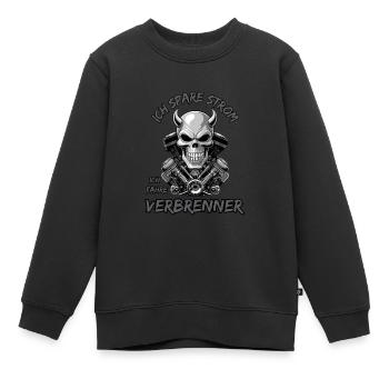J’économise de l’électricité Je conduis des moteurs à combustion - Sweat Premium enfant bio - noir - Devant - AI Model Kid Female (0cm)